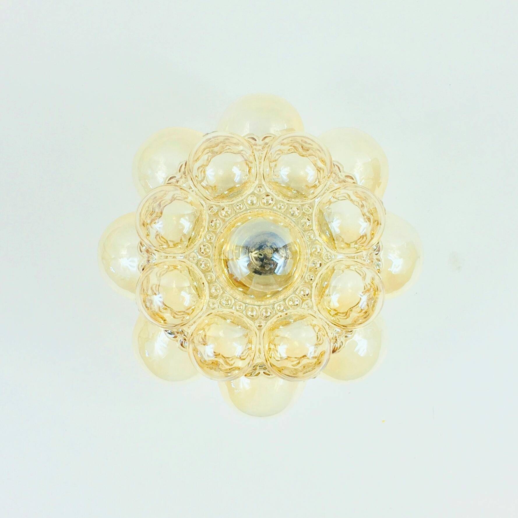 1 of 3 Mid-Century Bubble Glass Ceiling Lights by H.Tynell for Limburg, 70s
