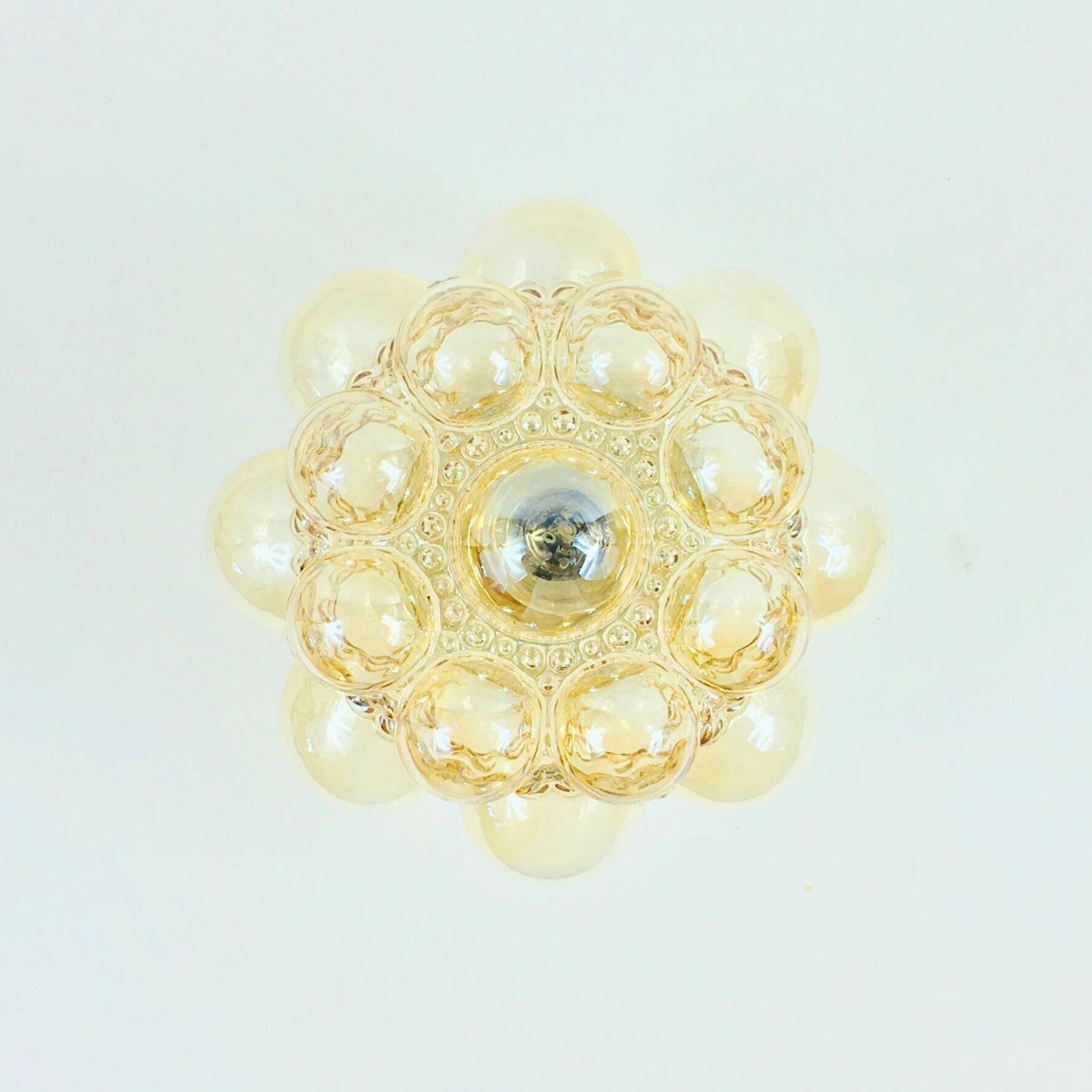 1 of 3 Mid-Century Bubble Glass Ceiling Lights by H.Tynell for Limburg, 70s