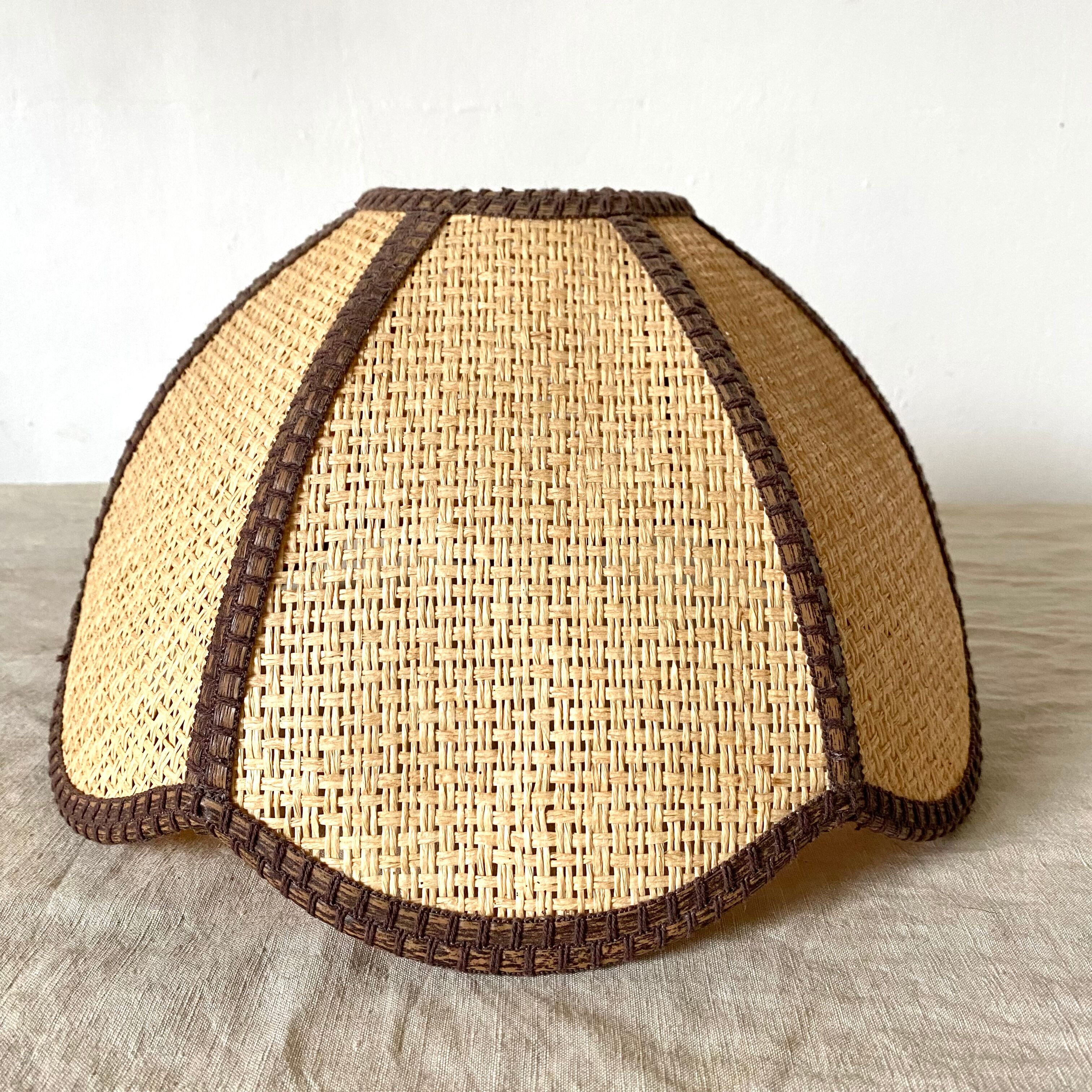 Abat jour vintage cannage