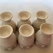 6 coquetiers motifs géométriques beige et marron