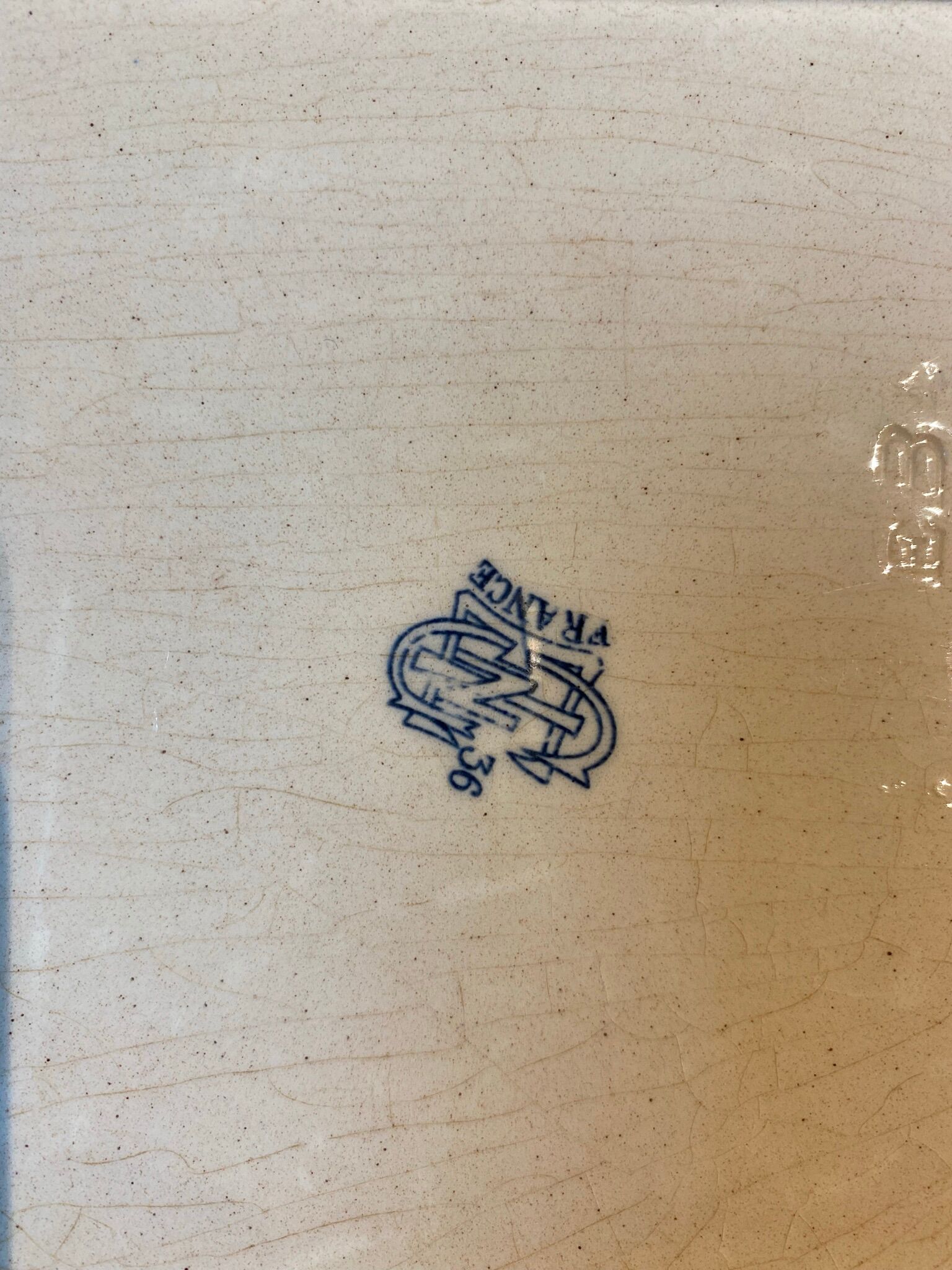 Rectangular dish, Manufacture de Gien model Blue square