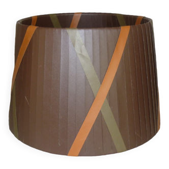 Abat-jour tissu marron vert et orange, 36 cm