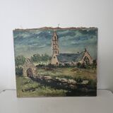 Painting - Oil on canvas Breton Village Signed Louis Hayaux (1897 - 1982)