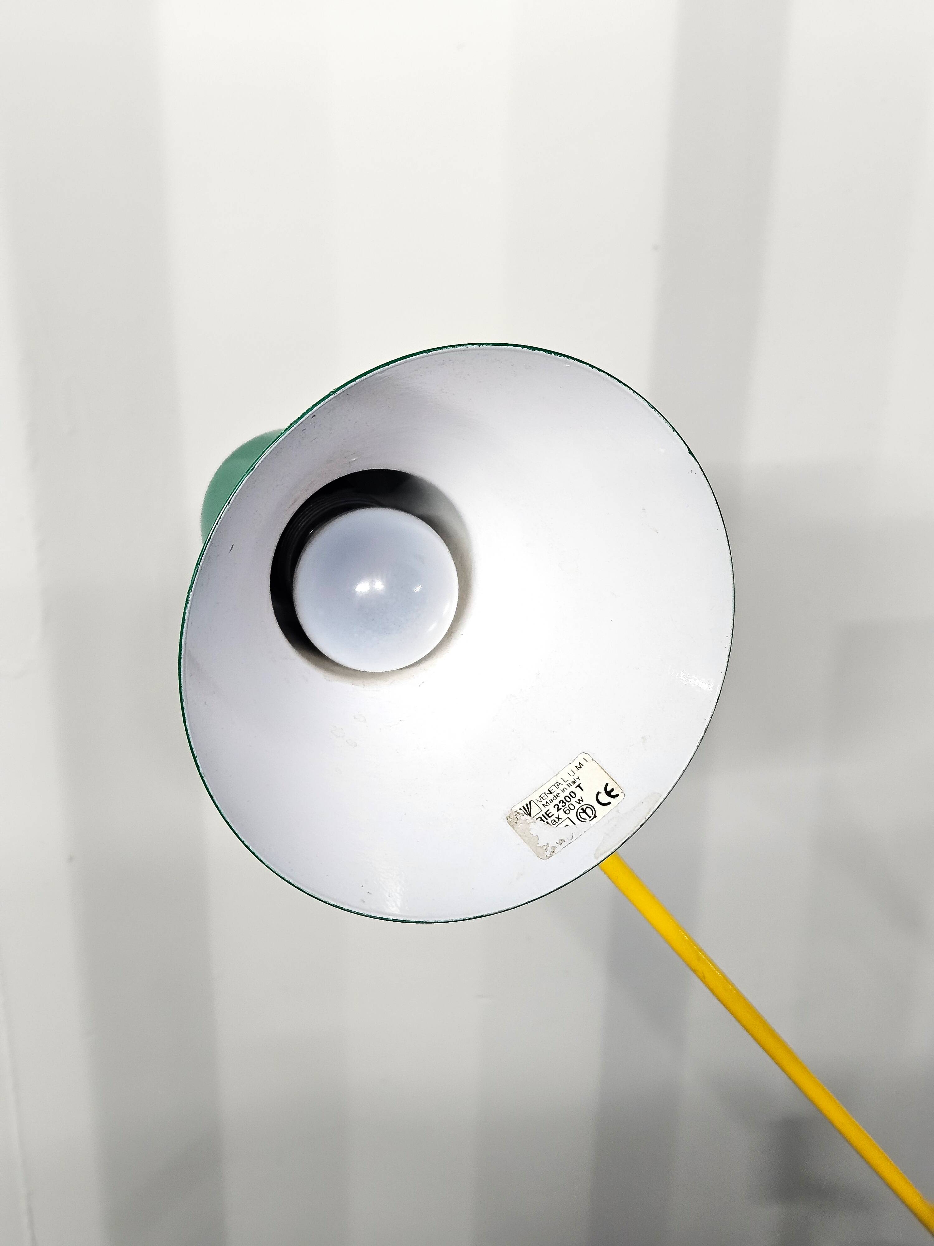 Veneta Lumi vintage floor lamp – colourful Italian design, adjustable arm.