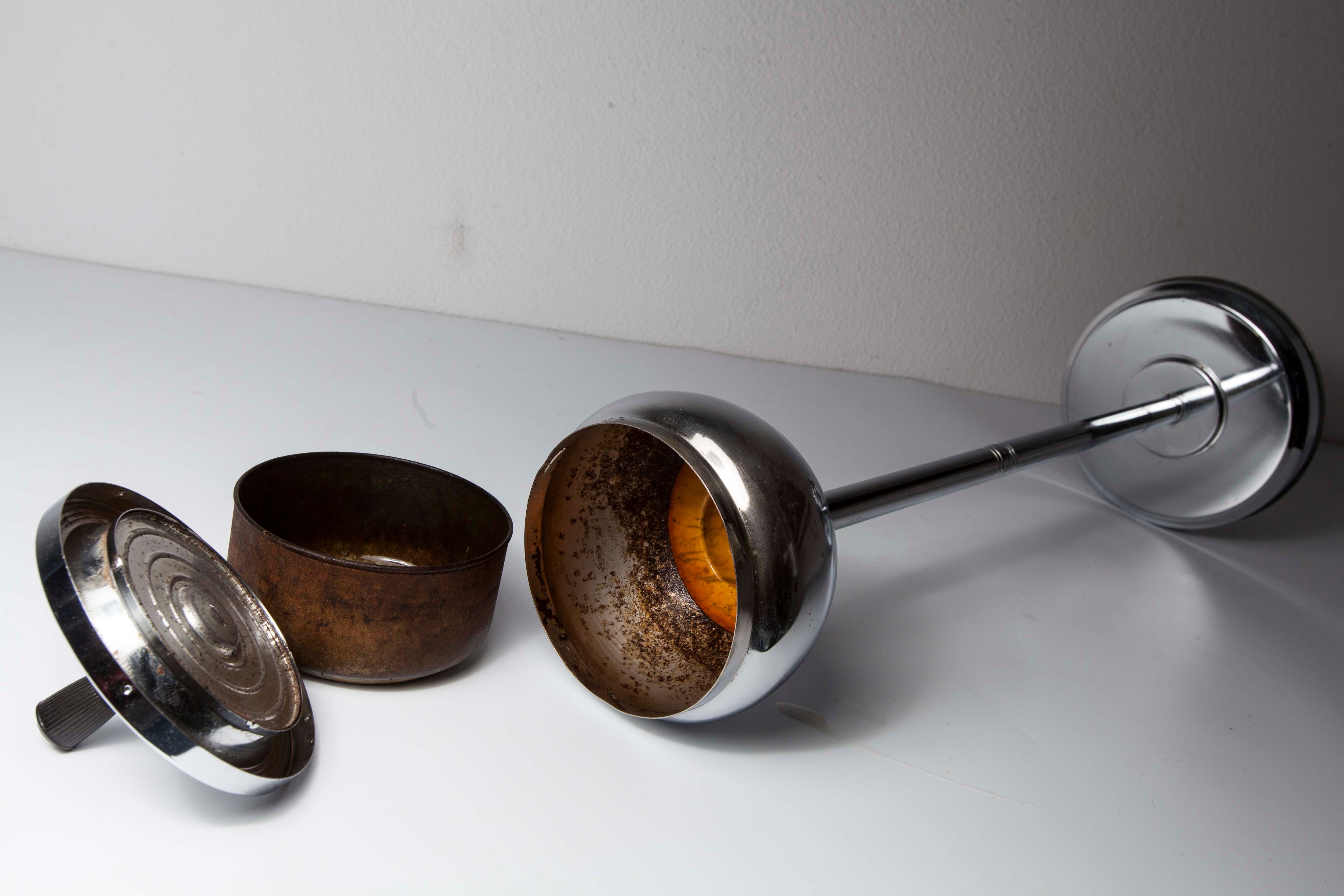 Ashtray on foot art deco chrome