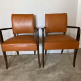 Pair of club bridge armchairs