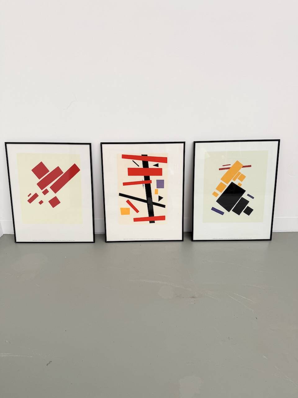 Set of 3 frames with Casimir Malevic lithographs