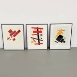 Set of 3 frames with Casimir Malevic lithographs