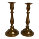 Pair of old brass candle holders