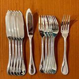 Christofle Perles 6 fish cutlery set: 12 pieces, excellent condition