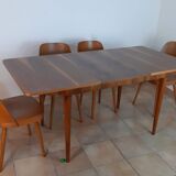 Extension table in Walnut Cesky Nabytek, Vintage Czech 1950 s