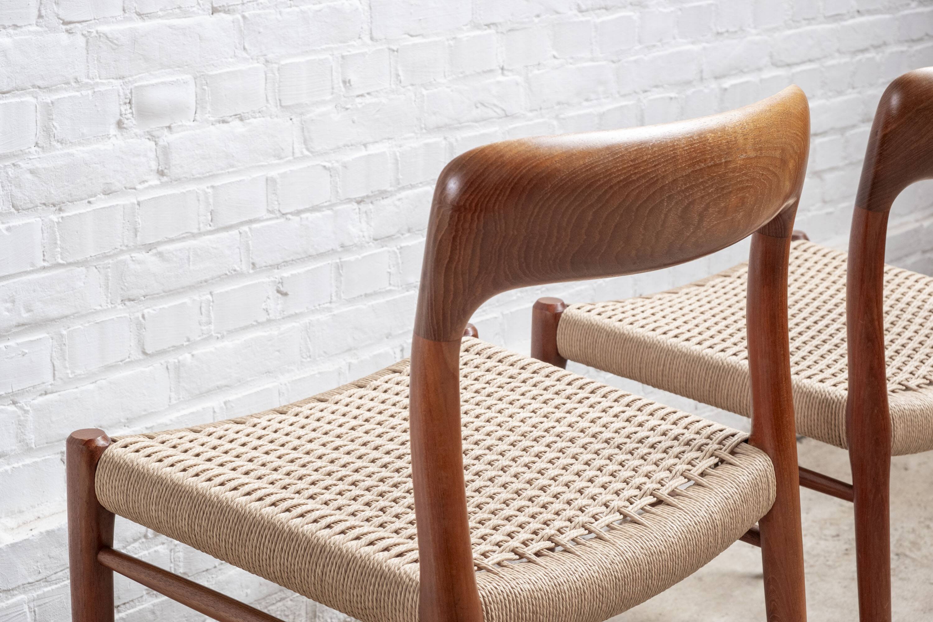 2x Niels O. Møller dining chair in teak Model 75, 1960s Denmark