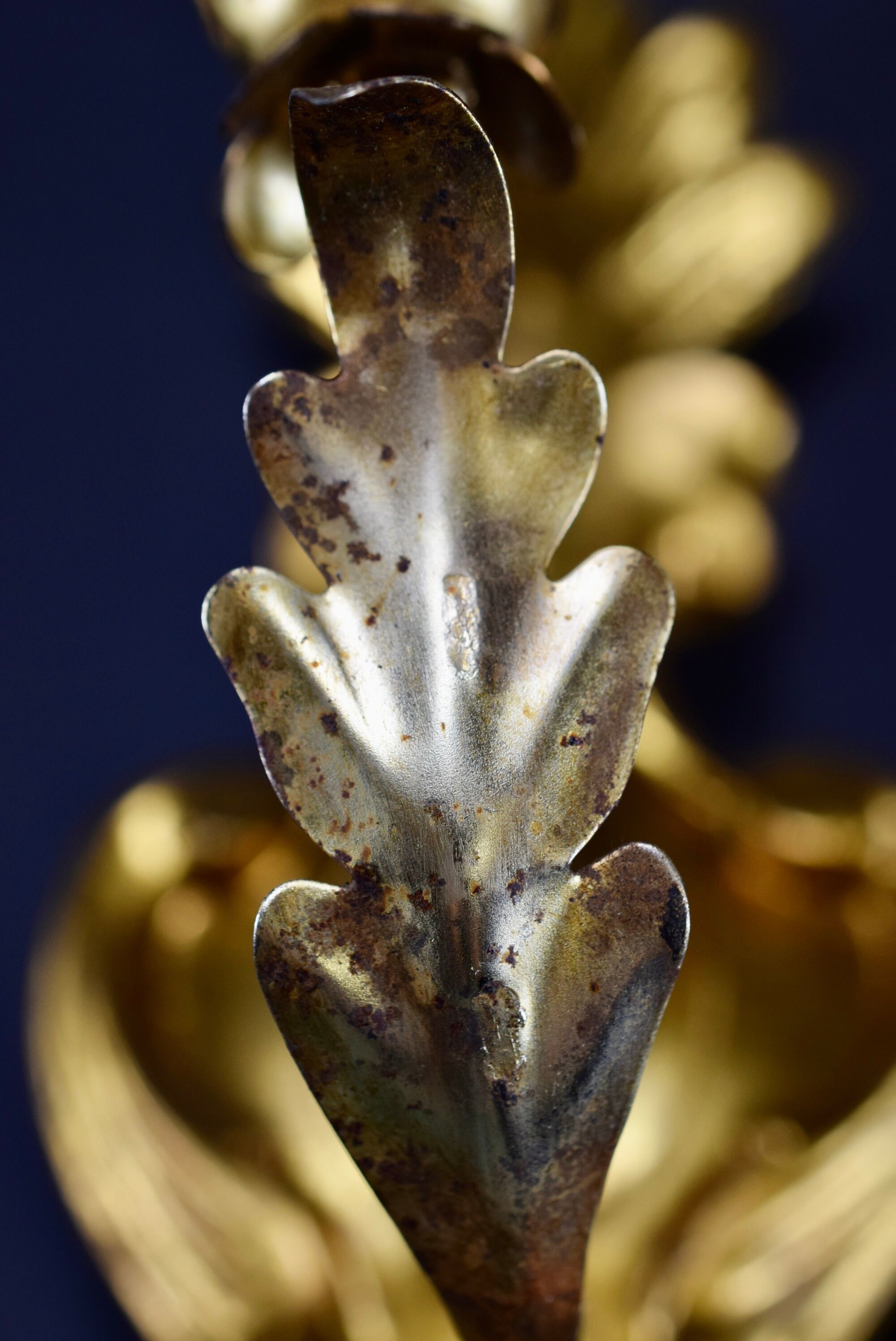 Pair of walled carved wood wall lamps