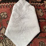 Monogrammed linen thread pillowcase with embroidery