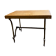 Table d'appoint en bois et métal mordoré