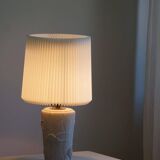 Modern vintage French table lamp, made of stone with fish patterns, 1970s.