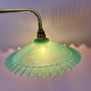 Applique coudée abat-jour vintage en plastique vert