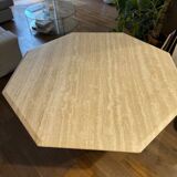 Octagonal travertine table