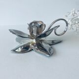 Silver flower candle holder