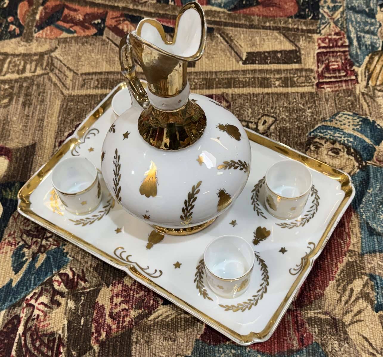 Empire style liqueur service, fly decoration