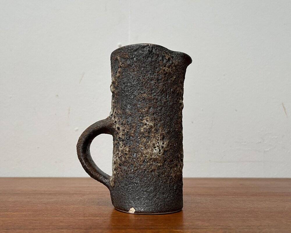 Brutalist Carafe Vase West German in Fat Lava Ceramic from the 1960s by Jopeko