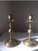Pair of Vintage Gold-Plated Brass Metal Candlesticks