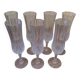 7 champagne flutes 11 cl "Lonchamp" Cristal d'Arques Vintage