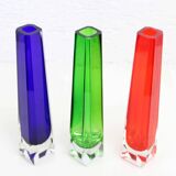 Set of 3 VEB glass vases