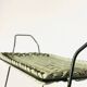 Vintage rolling table from 1960 - green rattan and black tubular metal
