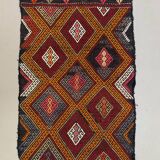 Vintage Turkish Mini Kilim 78x50 cm Wool Small Kelim Runner, shabby Chic