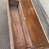 Banc coffre breton du 19ème siècle rénové en chêne massif 155cm