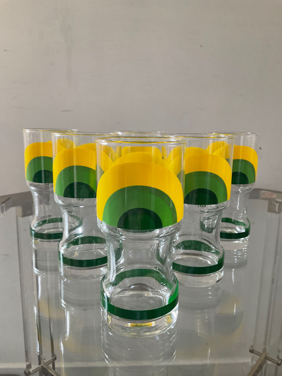 Série de 6 verres vintage Italy