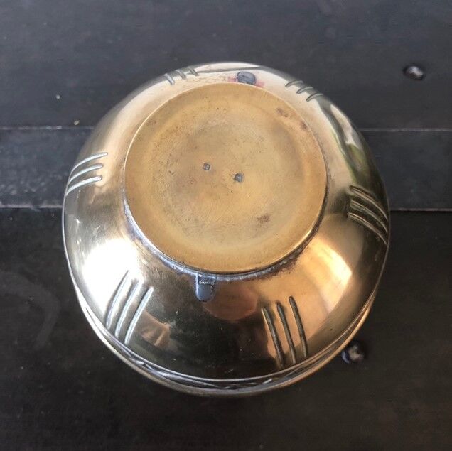 Vintage brass pot cover