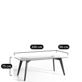 Glass and walnut table