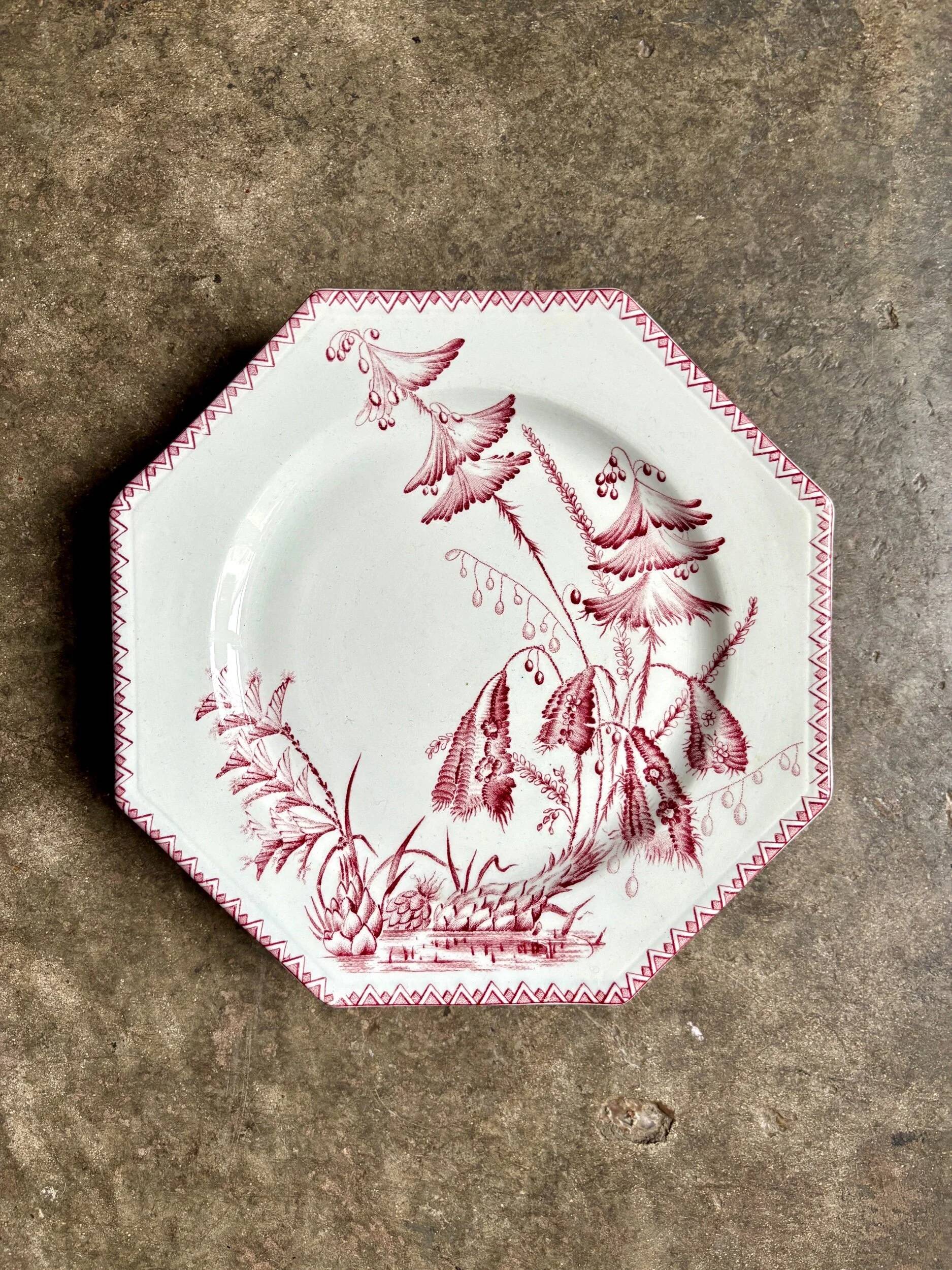 Clay cake plate Clairefontaine, "Indiana" service