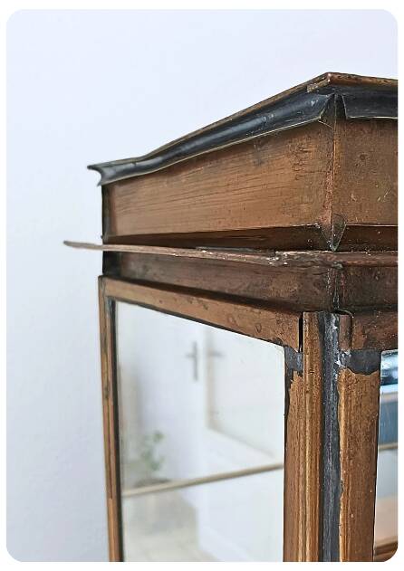 Vintage Mid Century Handmade Brass Wall Vitrine