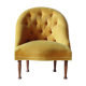 Mustard yellow velvet padded toad chair