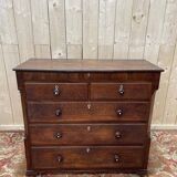 Commode en chêne et placage de noyer style anglais