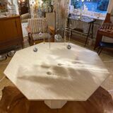 Octagonal travertine table 1970