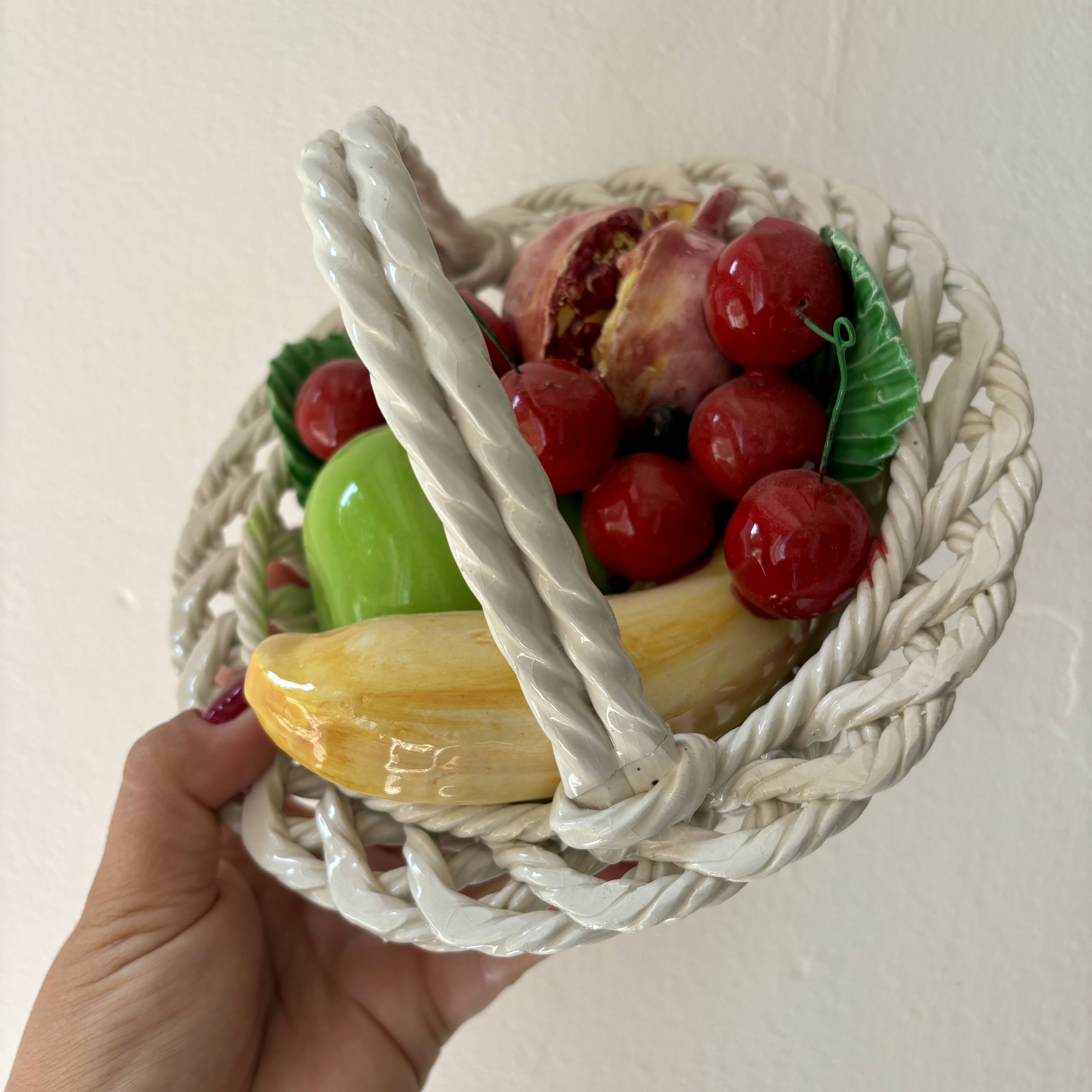 Vintage ceramic fruit basket