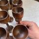 Wooden egg cups with stand