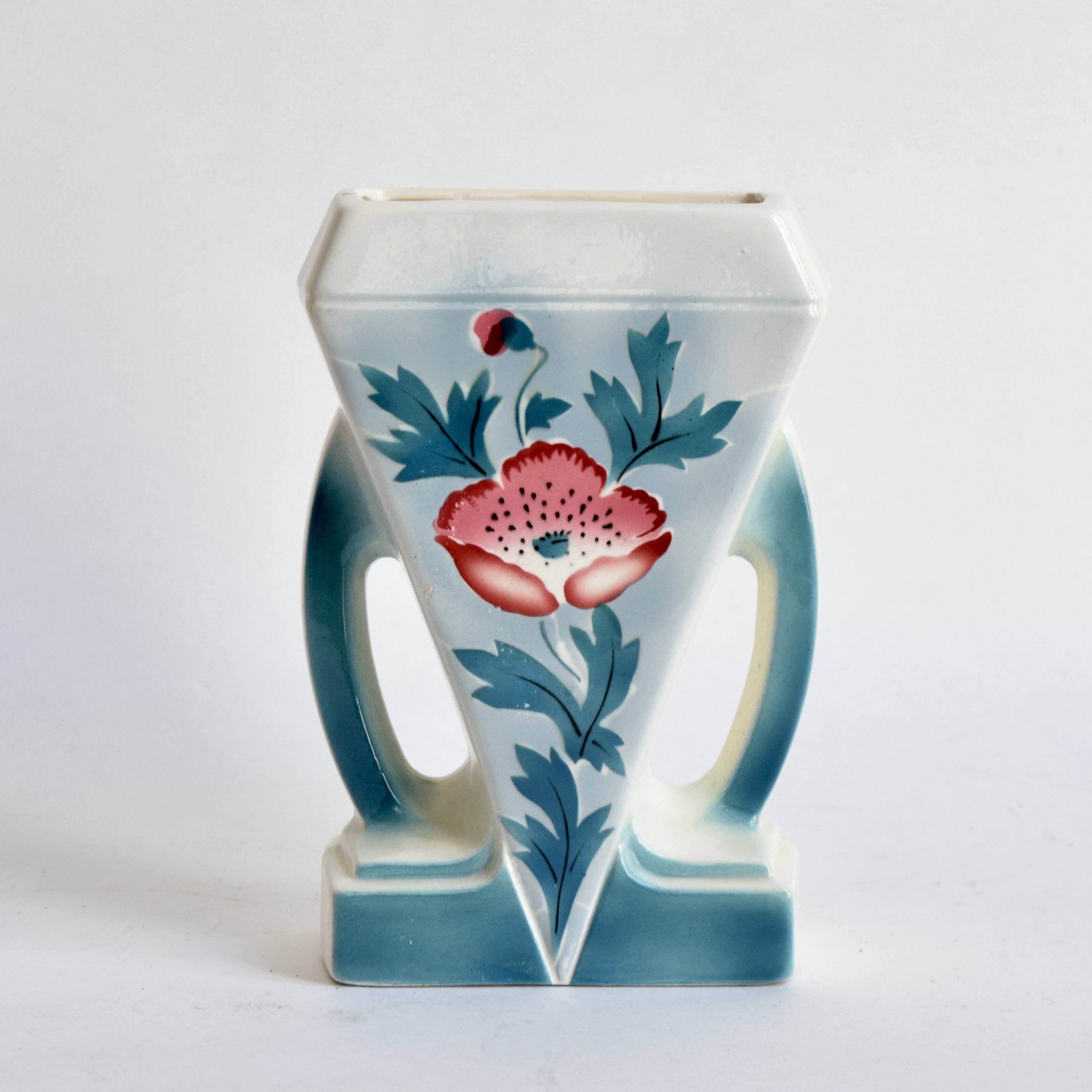 Small Art-Deco vase in glazed ceramic