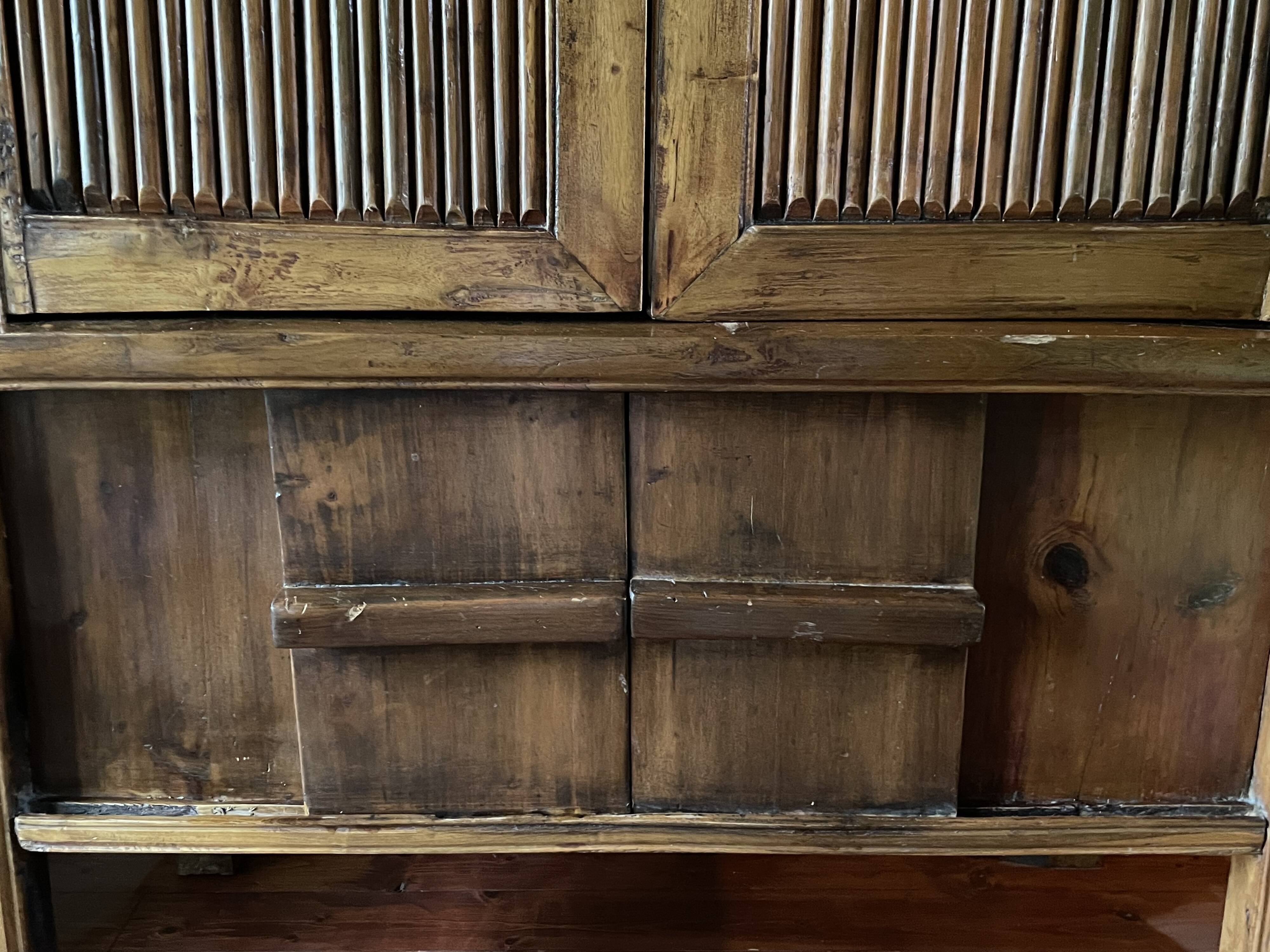 Chinese cabinet made of cypress wood and bamboo