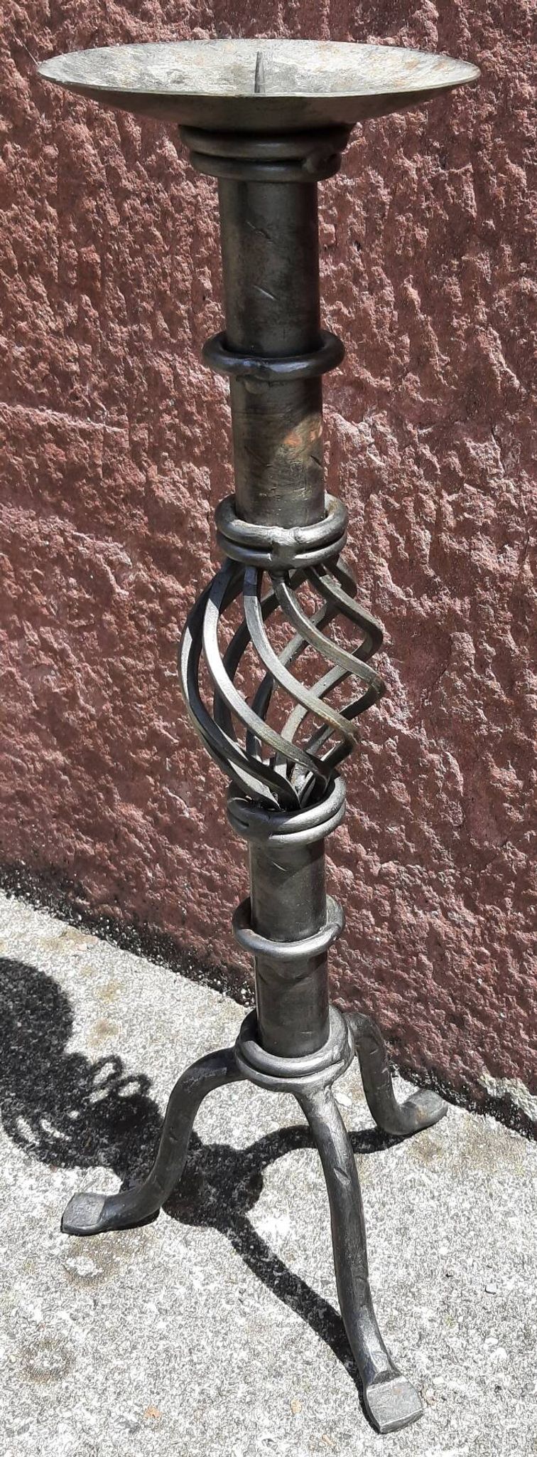 Candle holder or wrought iron candlestick (Height 41 cm)