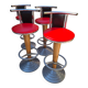 Suite de 4 tabourets de bar bistrot vintage 1970 Design München