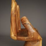Chaises vintage en bois massif. Années 1970. Lot de 2.