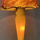 Contemporary mushroom lamp in amber-tinted yellow glass paste, height 58 cm
