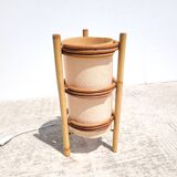 Lampe à poser en rotin 1970