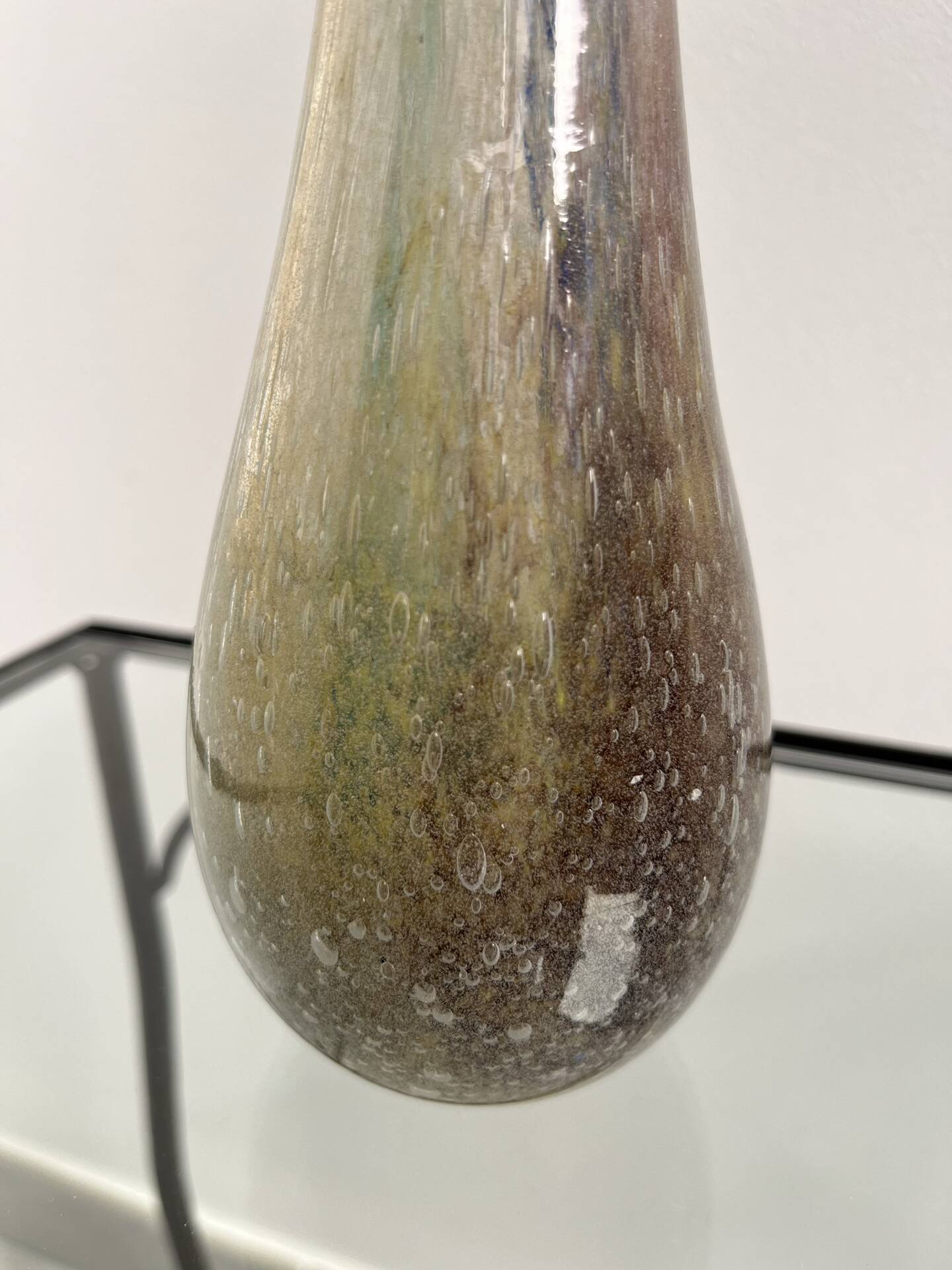 Tall vase, multicoloured handcrafted glass.