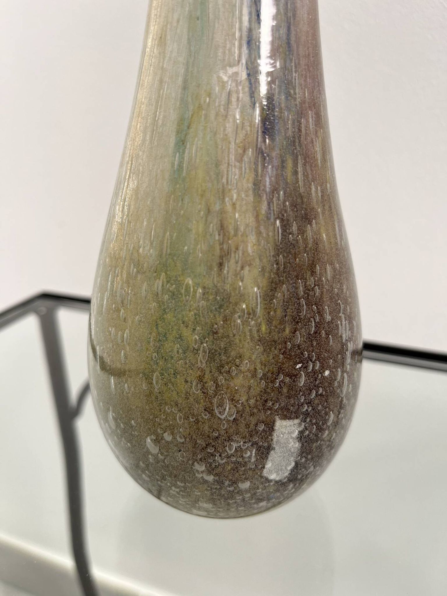 Tall vase, multicoloured handcrafted glass.